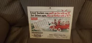 August 1943 Maremont Automotive Springs Adv Calendar Racine WI Comic Styling - Picture 1 of 2