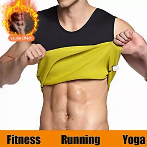Men Neoprene Sauna Suit Sweat Body Shaper Waist Trainer Vest Fat Burner Tank Top - Picture 1 of 12