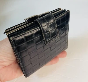 Vintage Nordstrom Black Leather Women’s Wallet Slim - Picture 1 of 10