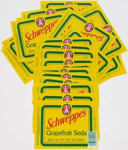 Vintage soda pop bottle labels SCHWEPPES GRAPEFRUIT Lot of 50 unused n-mint+ - Picture 1 of 3