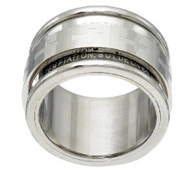 Anillo giratorio de oración de Nuestro Padre de acero inoxidable QVC talla 11 Foto 1 de 4