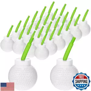 Sumind 24 Set Golf Ball Cups with Straws and Lids, 10 oz Plastic Reusable Gol - Picture 1 of 5