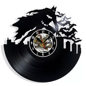 Batman Logo Vinyl Wall Clock Gift Birthday Holiday Art Home Room Decor Design - Picture 1 of 5