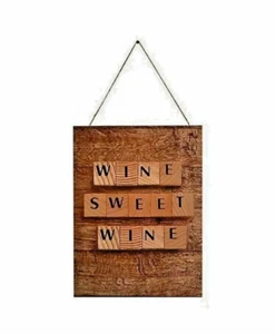 Arthouse Rustic Wooden Wine Sweet Wine Decorative Wall Mountable Plaque Sign NEW - Picture 1 of 7