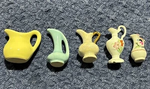 Mini Vases Lot Of 5 Floral Pastel Etc - Picture 1 of 11