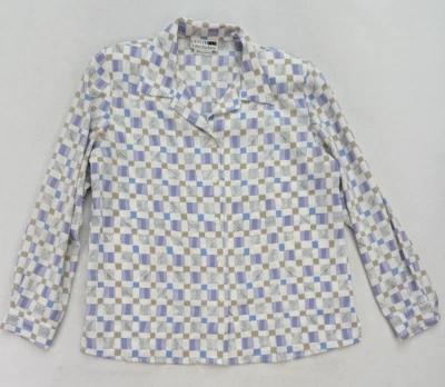 Leslie Fay Haberdashery Women's Top Size 16 Purple Print Long Sleeve Blouse - Изображение 1 из 4