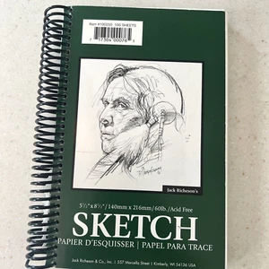 Jack Richeson Sulphite Sketch Pad, 5-1/2 x 8-1/2 Inches, 6pages used out of 100 - Picture 1 of 6