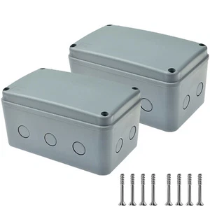 Scatola di Giunzione Grande Plastica IP66 Impermeabile Esterno Progetto Elettrico Grigio 2Confezioni - Foto 1 di 12