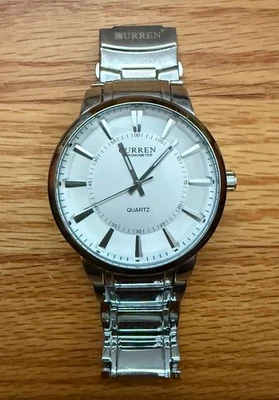 Curren Watch Chronometer Quartz White Large 48mm Stainless Steel EXCELLENT - Image 1 of 4
