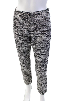 Pantalones ajustados Diane Von Furstenberg para mujer con cremallera texturizada bloques de colores blancos talla 4 Foto 1 de 4