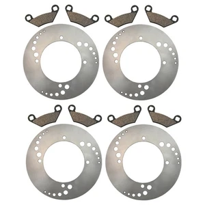 Front & Rear Disc Brake Rotors & Semi-Metallic Pads fits Polaris Scrambler 850 - Foto 1 di 1