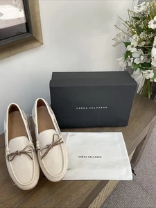 Freda Salvador Leather Loafers with Bow Accent - Picture 1 of 4