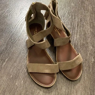 Rock & Candy by Zigi Nolah Tan Suede Fringe Gladiator Sandals Women's Size 9 - Image 1 of 4