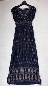 Abito donna Lapogge taglia XL nero oro boho fairycore stampato foderato - Foto 1 di 8