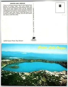 Crater Lake OR Postcard '50s Chrome Canyon Wizard Island C37817 - Picture 1 of 1