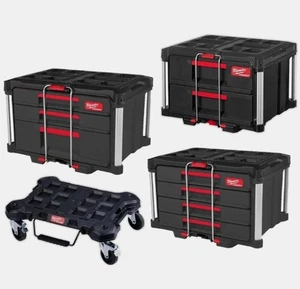 Milwaukee PACKOUT Dolly, Packout 2+1 Drawer, 4 Drawer & 2 Drawer set - Picture 1 of 1