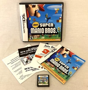 New Super Mario Bros Nintendo DS Game CIB w/ Manual & Inserts CLEANED & TESTED - Picture 1 of 8