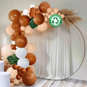 124 TAN BROWN Biodegradable Latex Balloons Garland Kit Wedding Events Party - Picture 1 of 5