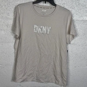 Camiseta Dkny Sport para mujer con logotipo adornado en algodón - arena XL - Imagen 1 de 5