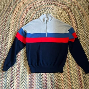 Men’s Vintage Demetre Sweater Virgin Wool XL Made In USA Striped - Picture 1 of 9
