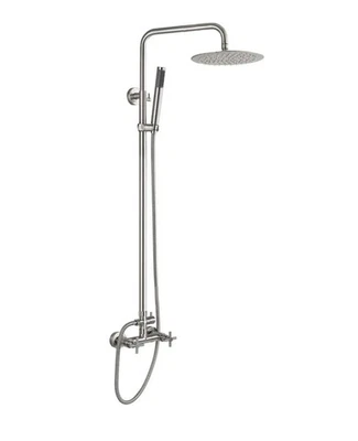 OUTDOOR SHOWER- ADA Compliant, dual function, silver. wall mount. BRAND NEW!!  - Image 1 of 3