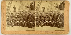 SV027_008 Stereoview Schlachtschiff Minneapolis und ihre Offiziere - Bild 1 von 1