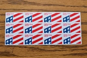 U.S. Scott #2475a USA Flag Booklet Pane Of 12 MNH Stamps - Picture 1 of 1
