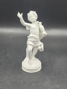 Figura de porcelana blanca Capodimonte Ginori ITALIA Chico Querubín con Jarra de Vino - Imagen 1 de 8