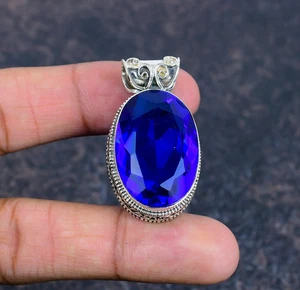 Tanzanite Gemstone Handmade 925 Sterling Silver Pendant Jewelry Gift For Love - Picture 1 of 6