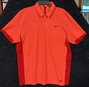 Nike Tiger Woods Collection Dri-Fit Arancione Rosso Cool Formation 639818-647 Uomo XL - Foto 1 di 4