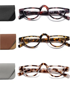 3 Pairs Plastic Half Moon Frame Reading Glasses Lightweight Spring Hinge Wome... - Picture 1 of 6