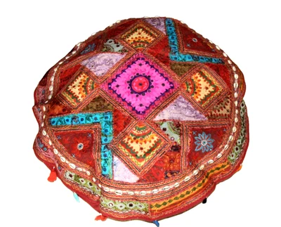 Sitzkissenbezug Pouf Ottomans Patchwork Bunt 90 Ø cm Handgefertigt Baumwolle - Bild 1 von 4