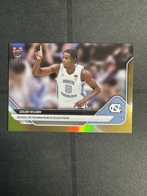 Caleb Wilson Debut 2025-26 Bowman U NOW Basketball Card 8 Gold Foil 22/50 - image 1 of 2
