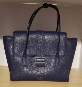 Kate Spade New York Carlyle Street Alexa Blue Ridge Pebbled Leather Satchel - Picture 1 of 12