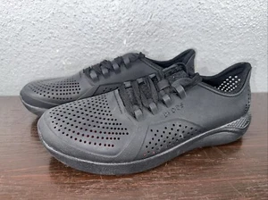 Crocs 207723 LiteRide Pacer Herrenschuhe Größe 9 Schwarz Schnürschuhe Atmungsaktiv - Bild 1 von 9