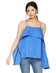 Halston Heritage Women's Sleeveless Cami Flowy Drape Top XS Sphere BLU NWT 325.0 - Picture 1 of 15
