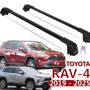 For TOYOTA RAV4 2019-2025 LE XLE AntiTheft Cross Bar Roof Rack Cargo Carrier Car - Picture 1 of 11