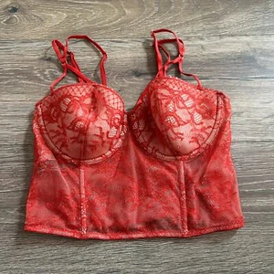 Neu mit Etikett Victoria's Secret Bustier-BH rot Spitze Träger Größe 34C - Bild 1 von 6