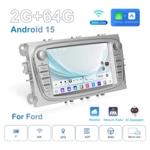 64G Android 15 CarPlay Car Stereo GPS Radio For Ford Focus Mondeo Galaxy C/S-Max - Picture 1 of 24