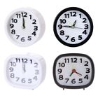 Square Round Small Alarm Clock Snooze Sweeping Wake Up Table Clock Desk