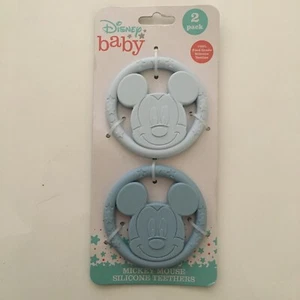 NUEVO Mickey Mouse Anillo Redondo para Dentición con Dientes de Silicona Paquete de 2 Azul | Disney Baby - Imagen 1 de 5