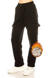 Unisex Cargo Sweatpants Joggers | Men's Women's Fleece Baggy Gym Lounge Pants - Picture 1 of 21