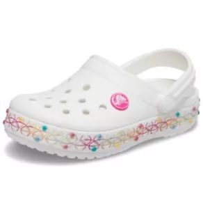 Crocs Kinder Crocband Regenbogenband Clogs, weiß/mehrfarbig, Größe C10 US Kleinkind - Bild 1 von 6