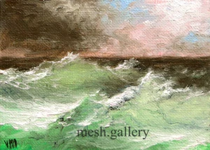 320 - 5"x 7" CANVAS GICLEE FINE ART PRINT SEASCAPE Black Sea Storm Nautical Wave - Picture 1 of 1