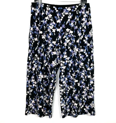 Pantalón Corto Jill Wearever Pierna Completa M Azul Floral Pull On Pierna Ancha Cottagecore Foto 1 de 4