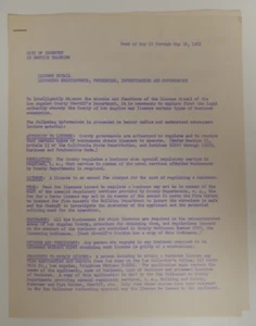 City of Industry In Service Training 1965 Paper License Detail Requirements - Picture 1 of 3