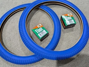 2 DURO BLUE BMX BICYCLE TIRES 20X1.95 & TUBES - Picture 1 of 3