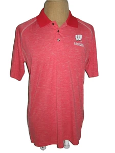 WISCONSIN BADGERS POLO SHIRT MEN'S LARGE RED NEW without tags - Picture 1 of 4