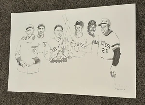 Pittsburgh Pirates Baseball Clemente Stargell Art Print Bernie Fuchs SIGNED - Picture 1 of 4