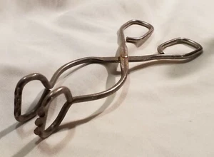Vintage Vaughan Chicago USA Metal Kitchen Tongs Toothed/ Grippy Patent App. For - Picture 1 of 9